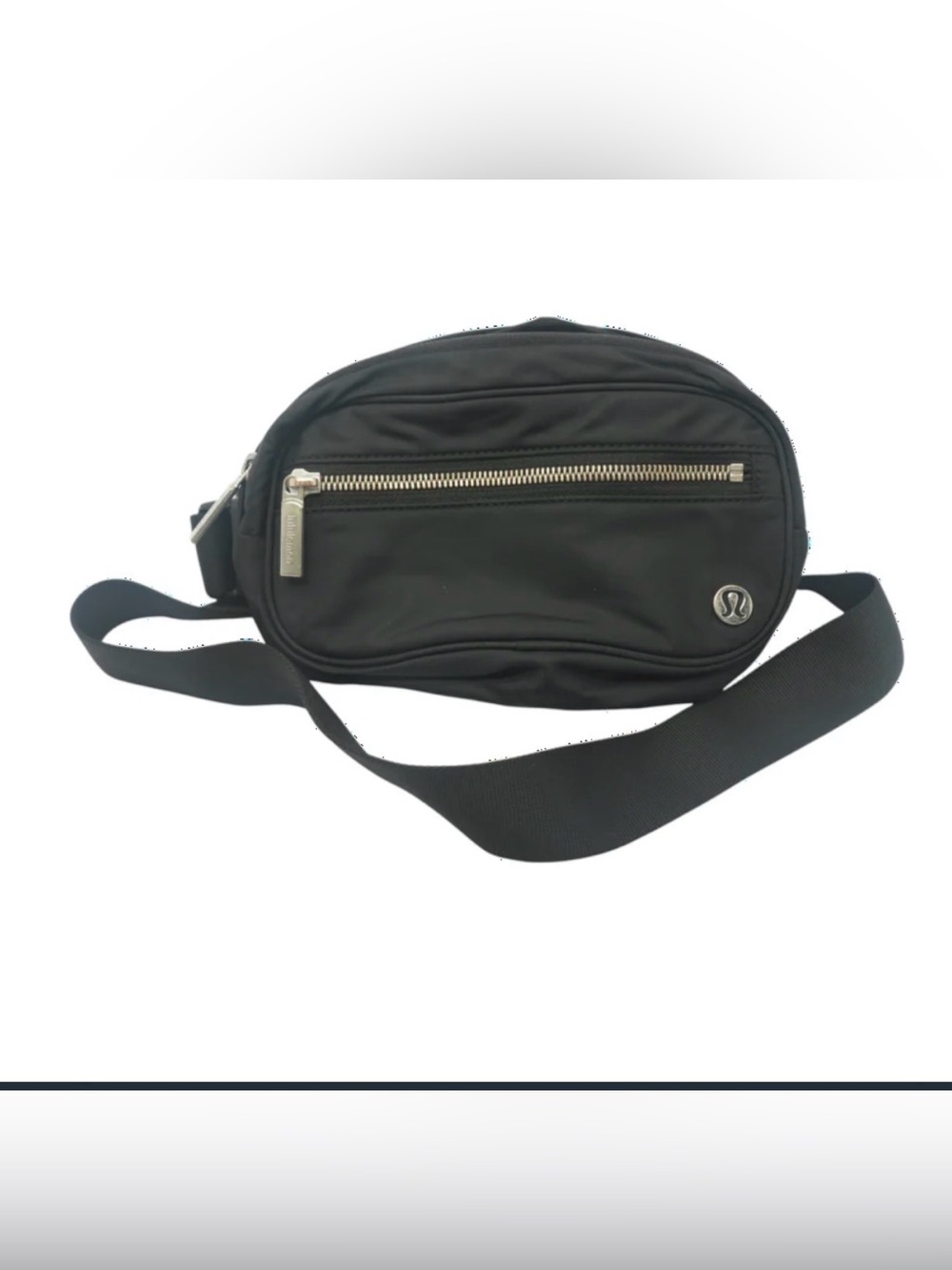 lululemon athletica Black Belt Bag with Gold Zipper